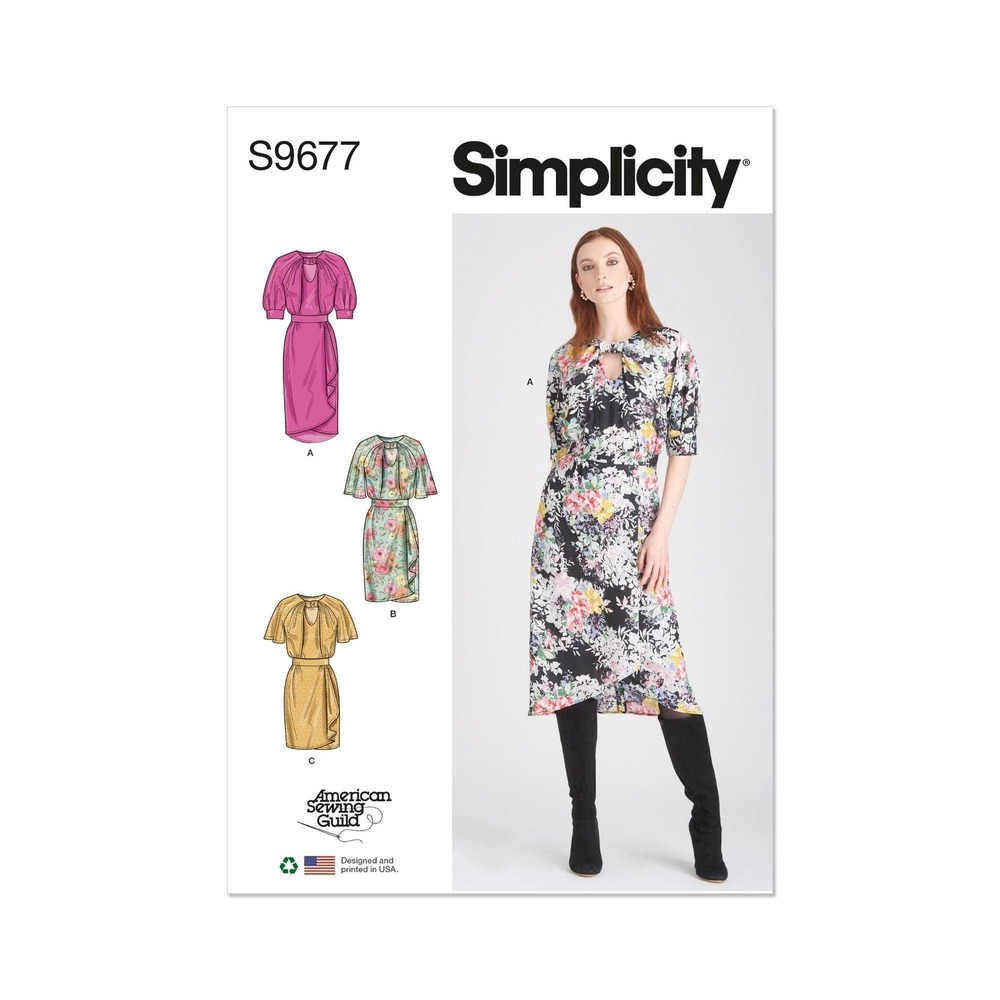 Simplicity Sewing Pattern S9677 Womens Dress‎ Keyhole Size 6-14